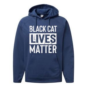 Black Cat Lives Matter Funny Gift Performance Fleece Hoodie