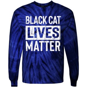 Black Cat Lives Matter Funny Gift Tie-Dye Long Sleeve Shirt