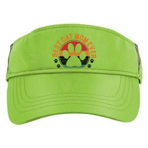 Best Cat Mom Ever Retro Sunset Adult Drive Performance Visor