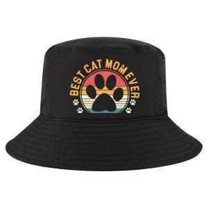 Best Cat Mom Ever Retro Sunset Cool Comfort Performance Bucket Hat