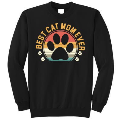 Best Cat Mom Ever Retro Sunset Sweatshirt