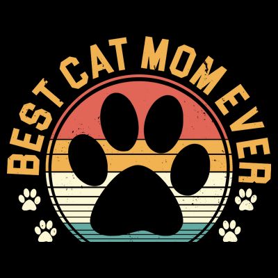Best Cat Mom Ever Retro Sunset T-Shirt