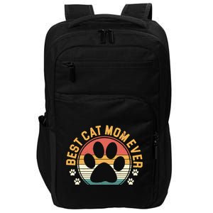 Best Cat Mom Ever Retro Sunset Impact Tech Backpack