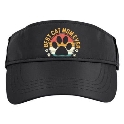 Best Cat Mom Ever Retro Sunset Adult Drive Performance Visor