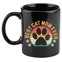 Best Cat Mom Ever Retro Sunset 11oz C Handle Ceramic Mug