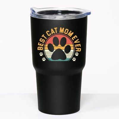 Best Cat Mom Ever Retro Sunset Tumbler