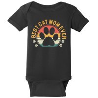 Best Cat Mom Ever Retro Sunset Baby Bodysuit