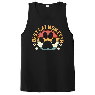 Best Cat Mom Ever Retro Sunset PosiCharge Competitor Tank