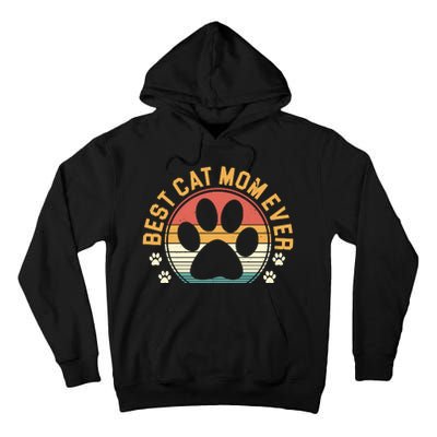 Best Cat Mom Ever Retro Sunset Tall Hoodie