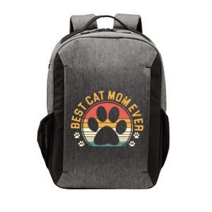 Best Cat Mom Ever Retro Sunset Vector Backpack