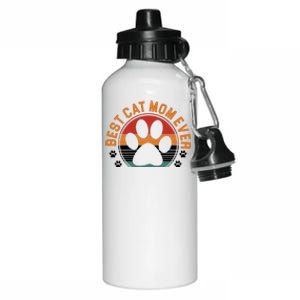 Best Cat Mom Ever Retro Sunset Aluminum Water Bottle 