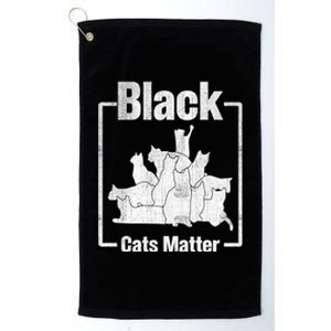 Black Cats Matter Funny Ugly Xmas Cat Lover Great Gift Platinum Collection Golf Towel