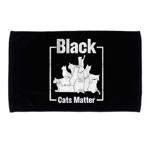 Black Cats Matter Funny Ugly Xmas Cat Lover Great Gift Microfiber Hand Towel