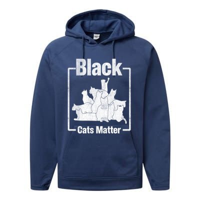 Black Cats Matter Funny Ugly Xmas Cat Lover Great Gift Performance Fleece Hoodie