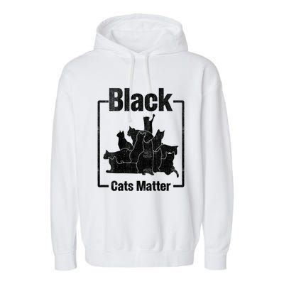 Black Cats Matter Funny Ugly Xmas Cat Lover Great Gift Garment-Dyed Fleece Hoodie