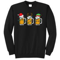 Beer Christmas Mug Santa Reinbeer Xmas Tree Lights Sweatshirt