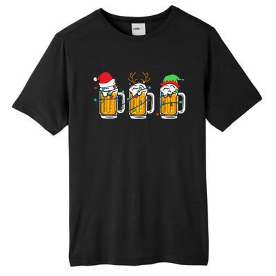 Beer Christmas Mug Santa Reinbeer Xmas Tree Lights Tall Fusion ChromaSoft Performance T-Shirt