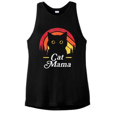 Black Cat Mom Mama Wildlife Happy MotherS Day 2024 Ladies PosiCharge Tri-Blend Wicking Tank