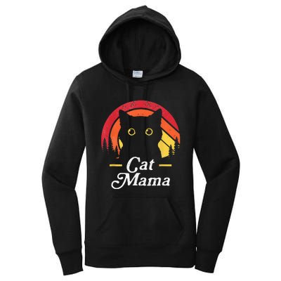 Black Cat Mom Mama Wildlife Happy MotherS Day 2024 Women's Pullover Hoodie