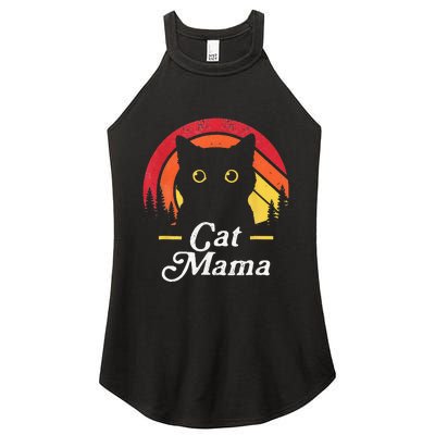 Black Cat Mom Mama Wildlife Happy MotherS Day 2024 Women's Perfect Tri Rocker Tank