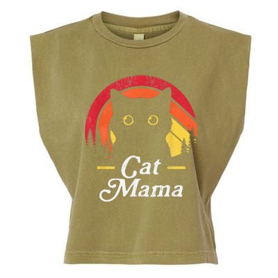 Black Cat Mom Mama Wildlife Happy MotherS Day 2024 Garment-Dyed Women's Muscle Tee