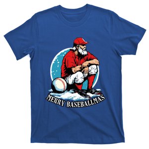 Baseball Christmas Merry Xmas Santa Claus Pitcher Catcher Gift T-Shirt