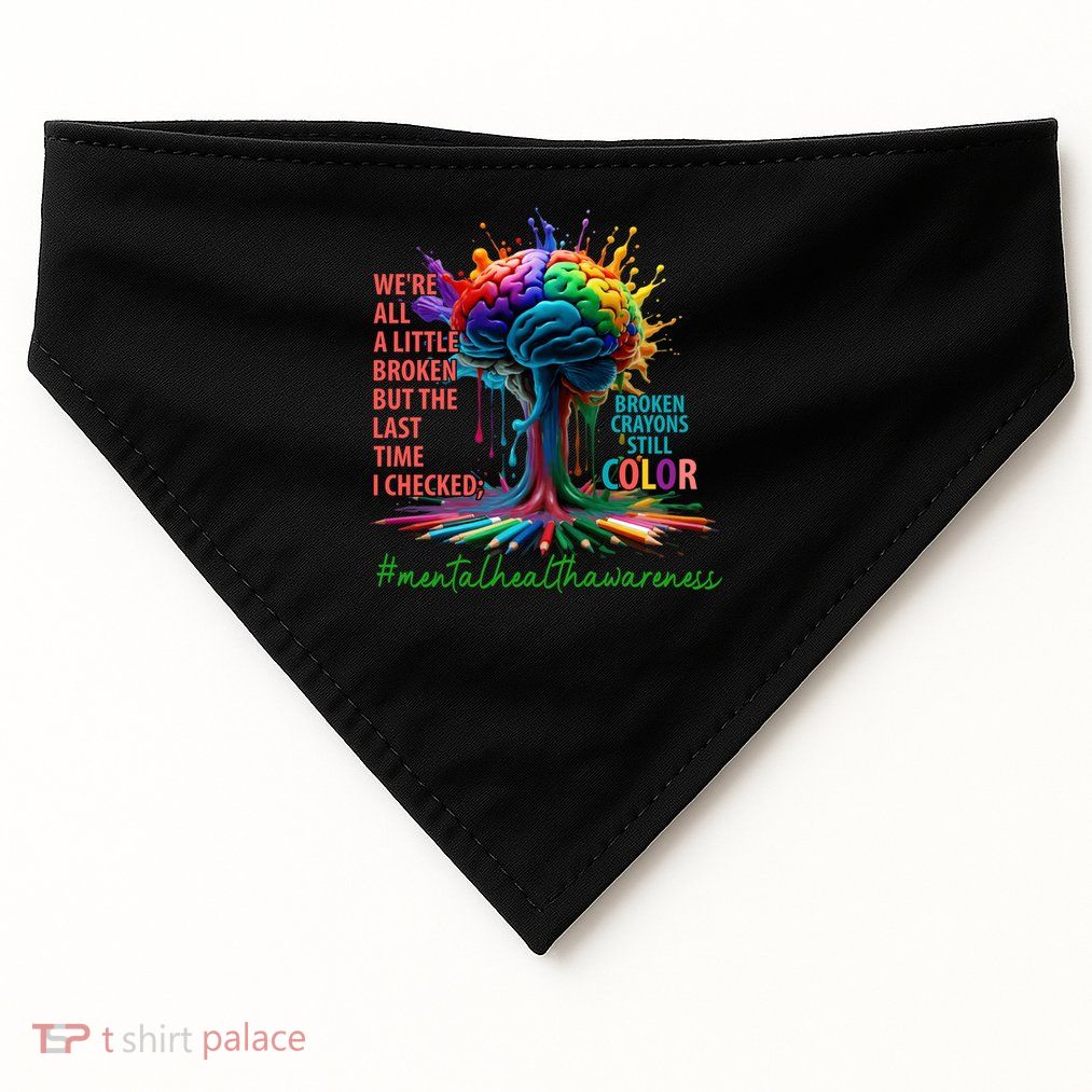 Broken Crayons Mental Health USA-Made Doggie Bandana