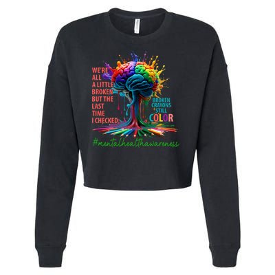Broken Crayons Mental Health Cropped Pullover Crew