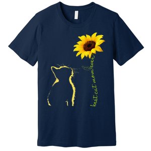 Best Cat Mom Ever Sunflower Mother's Day Gifts For Cat Lover Premium T-Shirt