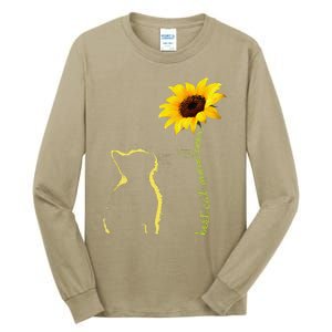 Best Cat Mom Ever Sunflower Mother's Day Gifts For Cat Lover Tall Long Sleeve T-Shirt