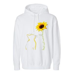 Best Cat Mom Ever Sunflower Mother's Day Gifts For Cat Lover Garment-Dyed Fleece Hoodie