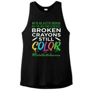 Broken Crayons Mental Health Awareness Supporter Graphic Ladies PosiCharge Tri-Blend Wicking Tank