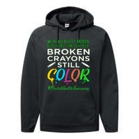 Broken Crayons Mental Health Awareness Supporter Graphic Performance Fleece Hoodie