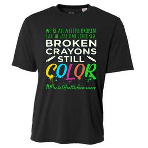 Broken Crayons Mental Health Awareness Supporter Graphic Cooling Performance Crew T-Shirt