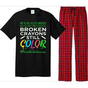 Broken Crayons Mental Health Awareness Supporter Graphic Pajama Set