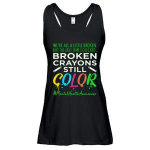 Broken Crayons Mental Health Awareness Supporter Graphic Ladies Essential Flowy Tank