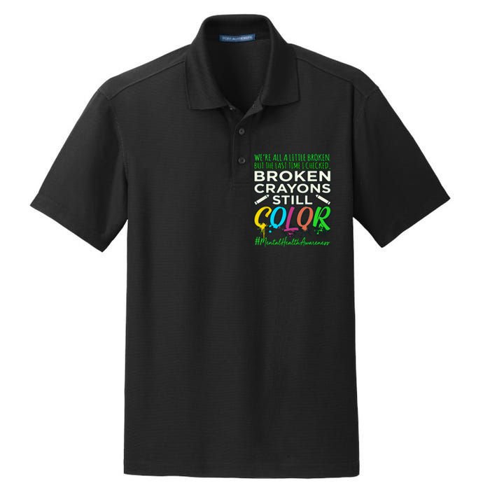 Broken Crayons Mental Health Awareness Supporter Graphic Dry Zone Grid Polo