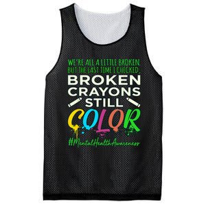 Broken Crayons Mental Health Awareness Supporter Graphic Mesh Reversible Basketball Jersey Tank