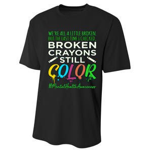 Broken Crayons Mental Health Awareness Supporter Graphic Performance Sprint T-Shirt