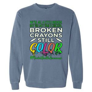 Broken Crayons Mental Health Awareness Supporter Graphic Garment-Dyed Sweatshirt