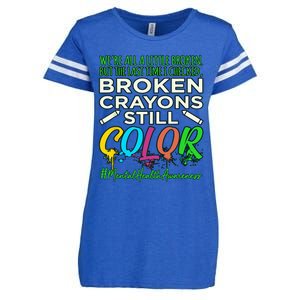 Broken Crayons Mental Health Awareness Supporter Graphic Enza Ladies Jersey Football T-Shirt