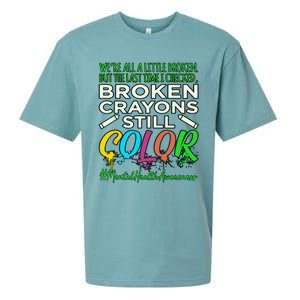 Broken Crayons Mental Health Awareness Supporter Graphic Sueded Cloud Jersey T-Shirt