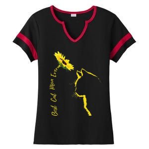 Best Cat Mom Ever Cat Mom Sunflower MotherS Day Cat Funny Gift Ladies Halftime Notch Neck Tee