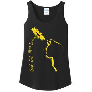 Best Cat Mom Ever Cat Mom Sunflower MotherS Day Cat Funny Gift Ladies Essential Tank