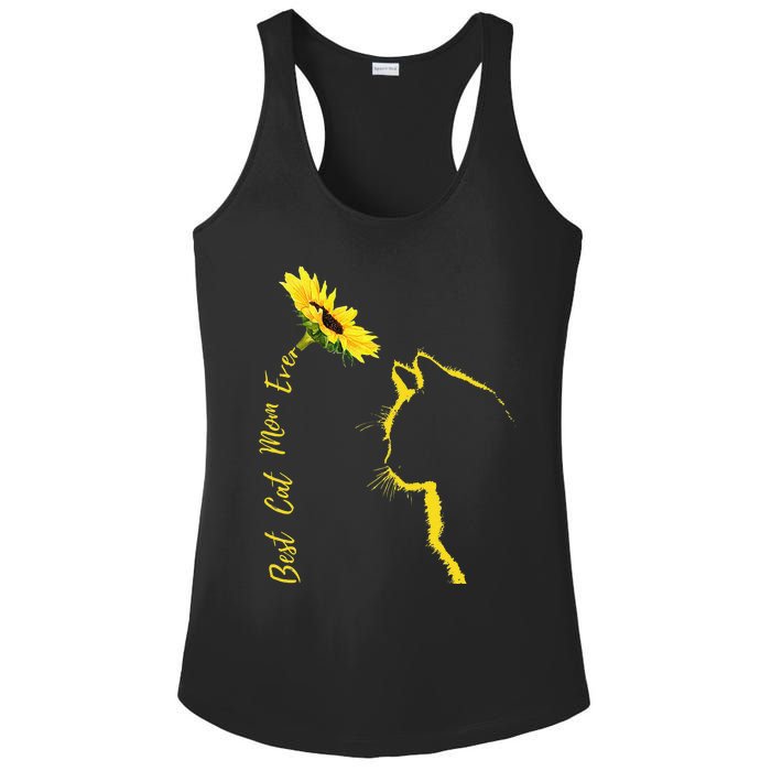 Best Cat Mom Ever Cat Mom Sunflower MotherS Day Cat Funny Gift Ladies PosiCharge Competitor Racerback Tank