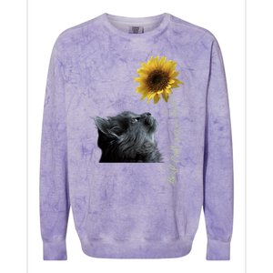 Best Cat Mom Ever Sunflower Gift Colorblast Crewneck Sweatshirt