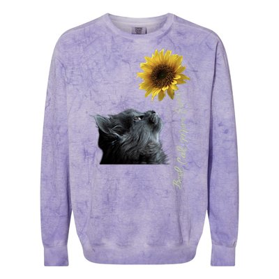 Best Cat Mom Ever Sunflower Gift Colorblast Crewneck Sweatshirt