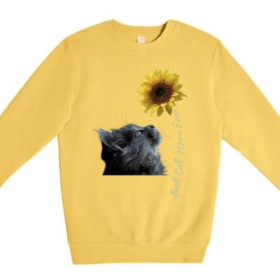 Best Cat Mom Ever Sunflower Gift Premium Crewneck Sweatshirt