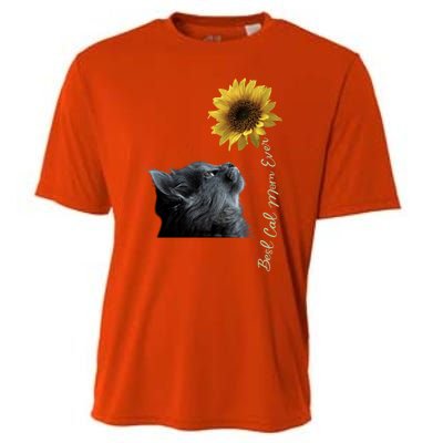 Best Cat Mom Ever Sunflower Gift Cooling Performance Crew T-Shirt