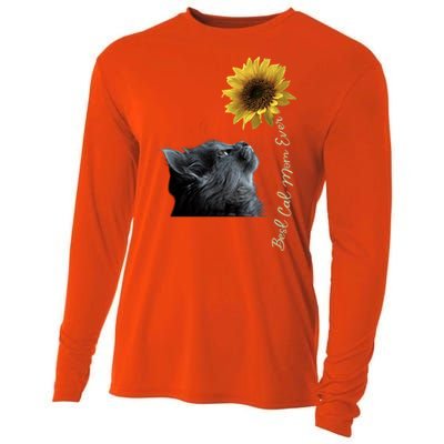 Best Cat Mom Ever Sunflower Gift Cooling Performance Long Sleeve Crew